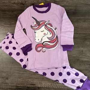 Precious Purple Unicorn & Polka Dots Kids Pajamas